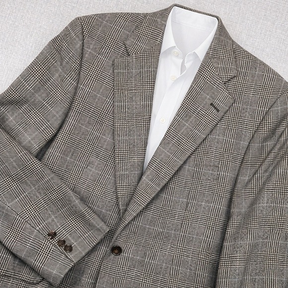 VTG 90s Brooks Brothers 346 Glen Plaid Blazer Sport Coat Men 38R Wool Academia